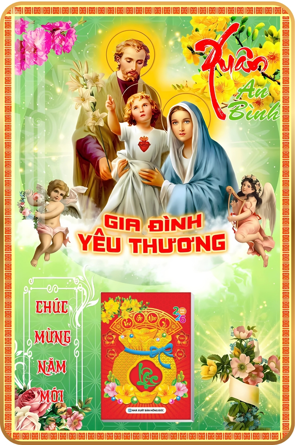 3 Mẫu Gia Đình Của Chúa - Lịch Treo Tường Laminate Tráng Gương 2026 (40x60 cm)